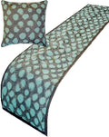 The HomeCentric Blue Bed Runner for King/Queen/Twin Jacquard Decorative Bed Scarf 53"x18" Bed Runner Without Pillow Cover, Abstract Bed Scarf Bedroom Décor Accent - Laguna Drift