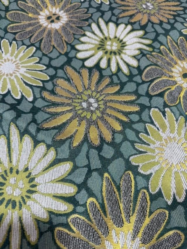 OctoRose 3 Side Zipper Upholstery Thick Linen Tweed Futon Cover Slipcover Sofa DayBed Mattress Cover (Cover ONLY) (Chenille-Daisies-Green, Twin)