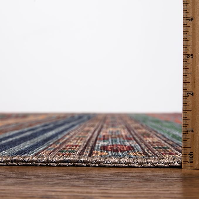 Keen Home Design 4x6 Rug - Machine Washable Area Rug with Non-Slip Backing, Ideal for Living Room, Dining Room, Bedroom - Vintage, Easy Clean, Durable, Low Pile Rug - (4' x 6')