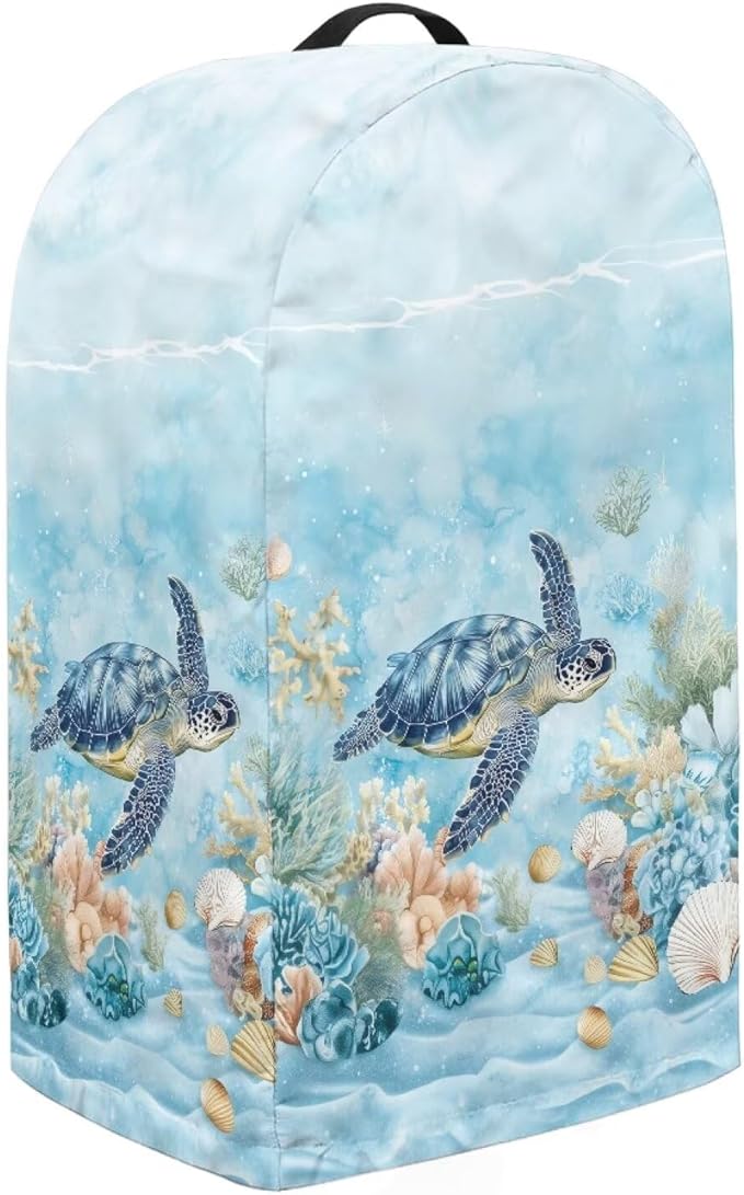 Undersea Turtle Coral Blender Dust Cover Kitchen Small Appliance Decor Anti Fingerprint Oil-proof Dust Protection Stand Mixer Food Processor Juicer Cover 9.4 x 7.2 x 15.9 inch