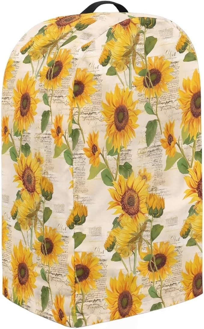 Vintage Sunflower Blender Covers for Kitchen Food Processor Cover with Durable Handle, Dust Covers for Kitchen Appliances Stand Mixer or Coffee Maker Appliance Cover
