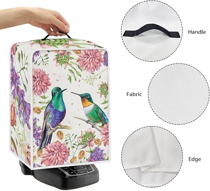 Mumeson Hummingbird Floral Coffee Maker Cover Washable Coffee Machine Cover for Home Office Durable Kitchen Accessories Decor Fit for Most Standard Blenders