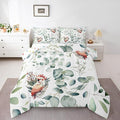 Erosebridal Cartoon Animal Bedding Full Size for Kids Toddler Kawaii Parrot Comforter Set Full, Wild Bird Duvet Insert Cute Wildlife Quilt Comforter, Green Eucalyptus Bedding Comforters & Sets