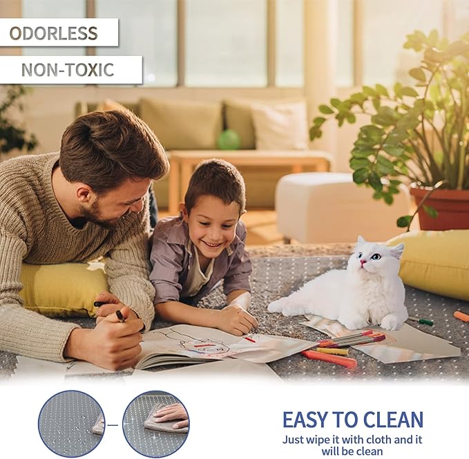 Amyracel Office Chair Mat for Low Pile Carpets, 53” x 45” Office Mats for Rolling Chairs, Clear Desk Chair Mat for Carpeted Floors, Easy Glide Floor Protector for Desk Chair