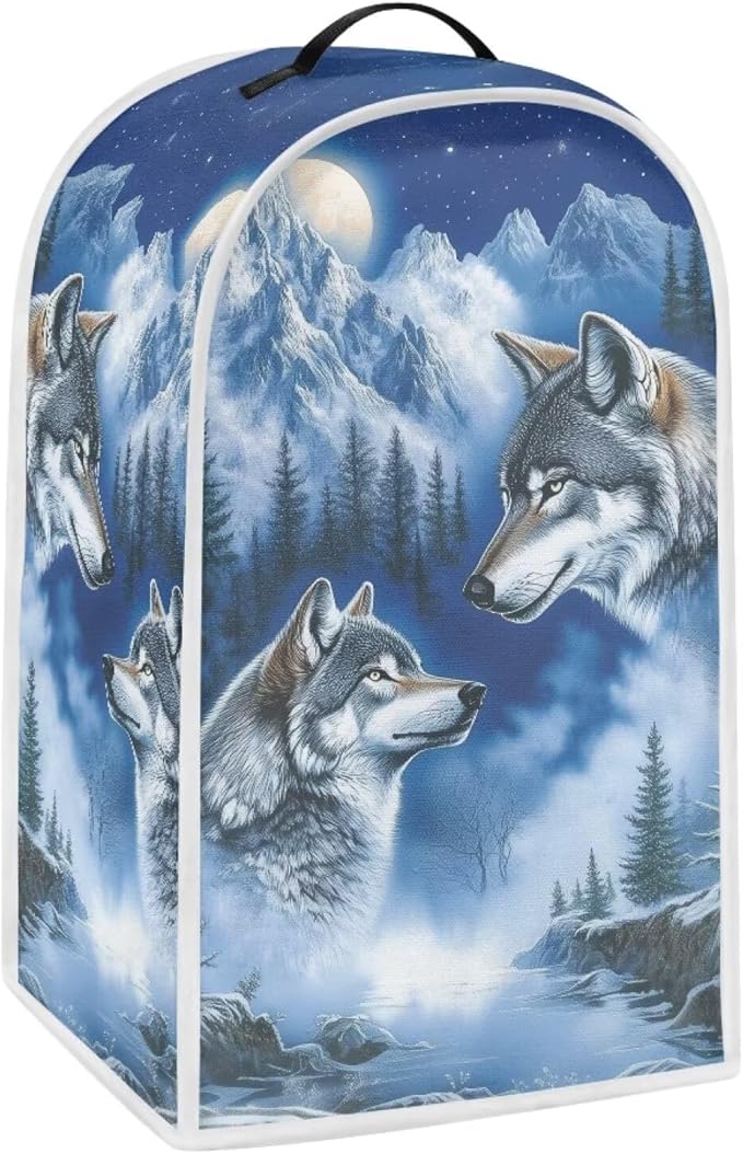 Talayituse Wolf Mountain Print Blender Dust Cover, Fingerprint Protection Cover for Stand Mixer or Coffee Machine, Home Kitchen Appliance Covers for Stain Dust Resistant Supplies