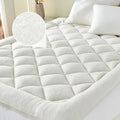 Mattress Topper Queen for Back Pain Thick Mattress Pad Cover Protector Sherpa Plush Pillow Top Down Alternative Fill Mattress Cover with 8-22 Inch Deep Pocket