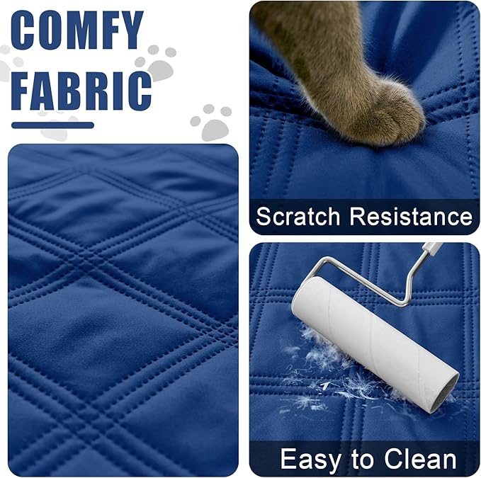 Smiry Waterproof Dog Bed Cover Blanket 52x82, Soft Reversible Pet Blanket, Washable Leakproof Cats Dogs Couch Cover for Sofa, Couch, Furniture, Lattice, Navy/Navy