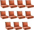 Outdoor Cushion Set for Furniture Patio Furniture, UV Resistant, Water Resistant - 6 Inch Thick Foam Garden Cushions – 22x24 Inch Patio Seat Covers for Chair/Sofa/Couch | Orange | 11-Pack |