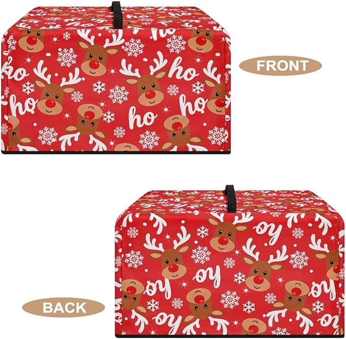 Microwave Ovens Dust Cover, Christmas Elk Heat-Resistant Waterproof Polyester Oven Protection Case for Microwave Oven Smart Oven Toaster Stainless Steel Oven
