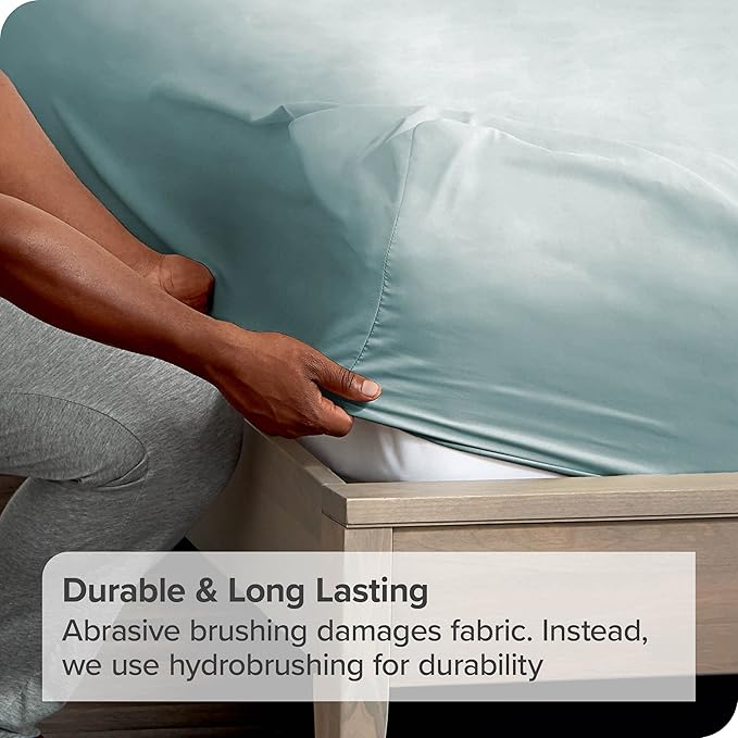 Bare Home 2-Pack Fitted Bottom Sheets Split King - Premium 1800 Ultra-Soft Microfiber - Deep Pocket - 4 Twin XL Fitted Sheets (Split King, Light Blue)