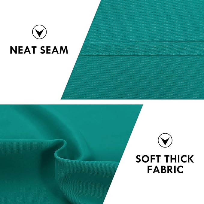 DWCN Blackout Curtains Room Darkening Thermal Insulated Bedroom Curtains Window Curtain Panels, 42 x 84 inches Long, Set of 2 Teal Rod Pocket Drapes