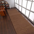 Rugsotic Carpets Hand Woven Flat Weave Kilim Wool ECO-Friendly Area Rugs - 2'6"x8', Runner Shape, Light Brown Color, Solid Plain Design, Low Pile Handmade Rugs for Living Room, Bed Room (D00111)