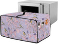 Dust-Proof Microwave Oven Grill Cover Protector Cherry Blossom Robin Bird Print Polyester-Linen Fabric Toaster Oven Dust Cover with Storage Bags Case Protections for Microwave Oven, M