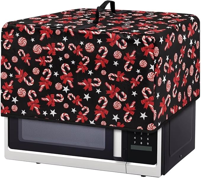 Microwave Oven Grill Cover Protector, Christmas Lollipop Waterproof Dust-Proof Heavy Duty Polyester Dust Heat Resistant Cover Case Protections for Toaster Oven