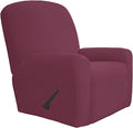 Easy-Going 4 Pieces Oversized Recliner Stretch Sofa Slipcover Sofa Cover Furniture Protector Couch Soft with Elastic Bottom Polyester Spandex Jacquard Fabric Small Checks ASHRose,X-Large