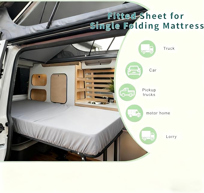 Fitted Sheets 30x80 Inches, 2 Pack Super Soft Microfiber Cot Size Sheet Set for Narrow Twin, Camp Bunk, RV Bed, Army Cot & Trifold Mattress, Breathable Bottom Bed Cover, Light Grey