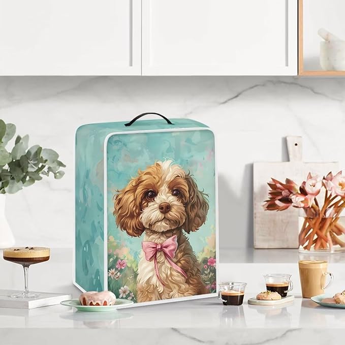 Mumeson Cute Dog Coffee Maker Cover Stand Mixer or Coffee Maker Appliance Cover Dust and Fingerprint Protection Kitchen Stand Mixer Cover Small Appliance Covers, Large