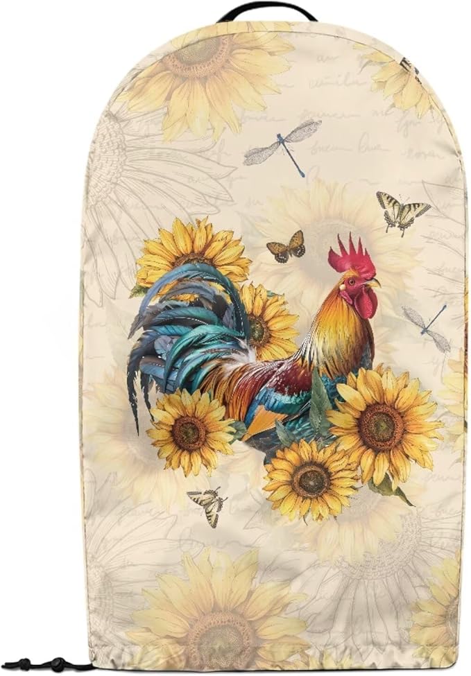 Sunflower Rooster Blender Cover Kitchen Blender Dust Covers with Drawstring Food Processor Dust Covers Stand Mixer Case Coffee Maker Appliance Cover for Home Kitchen Indoor