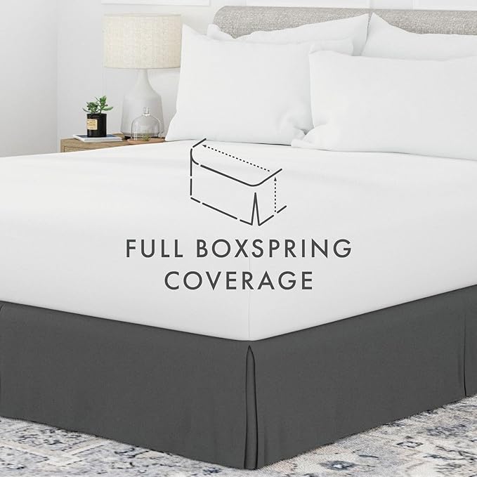 Linen Market Bed Skirt - Ultra Soft Microfiber - Easy Fit with 14 Inch Tailored Drop - Hotel Quality, Shrinkage & Fade Resistant - Bed Cover - Twin XL Bed Skirts - Bedroom Décor - (Twin XL, Gray)