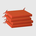 WestinTrends Solace Outdoor Patio Kitchen Dining Chair Square Seat Cushions Set of 4, 19 x 18, Orange