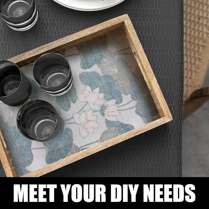 Shelf and Drawer Liner for Cabinets, Non-Adhesive and Strong Non-Slip Lotus Flower Shelf Cabinet Drawer Liners for Kitchen,Table,Bookshelves,Waterproof Cupboard Liners,12IN x 10FT