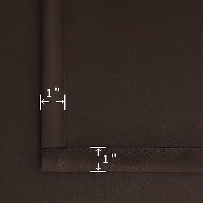 BGment Brown Blackout Curtains 48 Inches Long for Bedroom - Chocolate Short Thermal Insulated Drapes with Rod Pocket Room Darkening Privacy for Living Room Kitchen Bathroom, 42 x 48 Inch, 2 Panels
