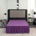 Bed Skirt King Size Ruffled Bed Skirt with Split Corners, 18 Inch Drop Dust Ruffle Bed Skirts with Platform, Grape
