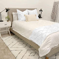 Bed Runner Set - 100% Pure Cotton 800 Thread Count - Luxury 1 Pinch Pleated Bed Runner and 2 Pillow Cover - 3 Piece Pinch Pleated Bed Runner Set California King, White