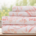 DREAMCARE Queen Size Sheets - Floral Sheets Queen Size Bed Set - 4pcs Queen Sheet Set - Cooling Bed Sheets - Queen Size Sheet Sets - Soft & Long Lasting 100% Brushed Floral Bed Set - Floral Pink
