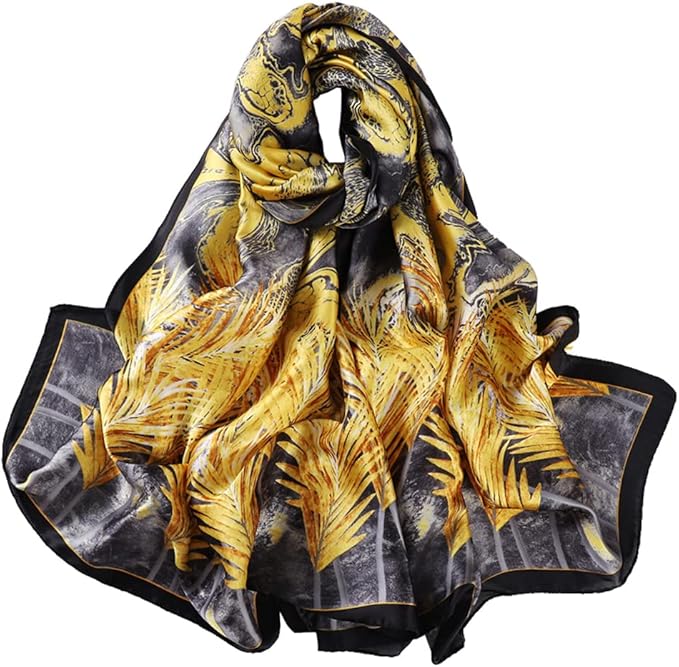 Fashion Scarves Scarf 100% Silk Feeling Scarf Silk Like Scarves Long Lightweight Sunscreen Shawls for Women