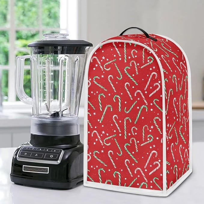 Christmas Teal Blender Cover for Kitchen Countertop Xmas Small Appliance Dust Cover Kitchen Decor Food Processor Protector with Handle Blender Protection Accessories Gift for Holiday