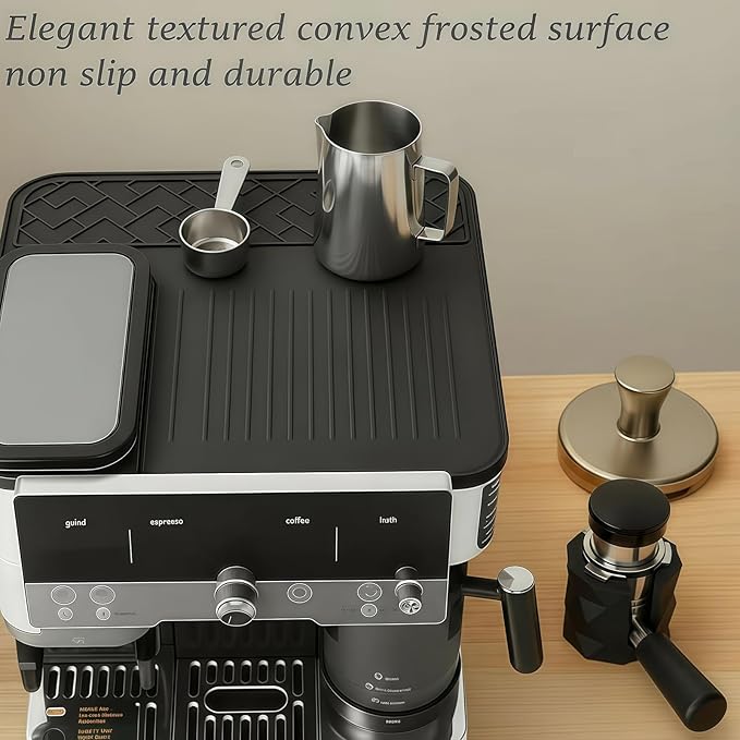 Premium Top Mat for Ninja Luxe Cafe Espresso Machine ES601 & ES701 – Custom Fit Coffee Machine Cover – Food-Grade Silicone – Waterproof, Heat-Resistant, Non-Slip, Easy to Clean, Coffee Bar Accessories