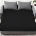 Sleeper Sofa Queen Sheet Fitted Only, Queen Sleeper Sofa Bed Sheets 60" x 74" with Deep Pocket to 8", Cooling Jersey Mattress Bottom Sheets,Shrinkage & Stain Resistant, Wrinkle Free, Black