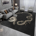 9CH Black Snake Area Rugs 5'x7' Modern Gothic Serpent Rugs Floor Carpet Snake Non-Slip for Soft Witchy Rug Floor Carpet for Bedroom Living Room Dining Room Office