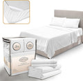 Twin Sheets Set - Luxury Hotel Bed Sheets - Soft Cooling Sheet with Elastic Corner Straps - Deep Pockets Microfiber Bedsheets - Bedding Sheet & Pillowcases Set - 3 PC (Twin Size, White)