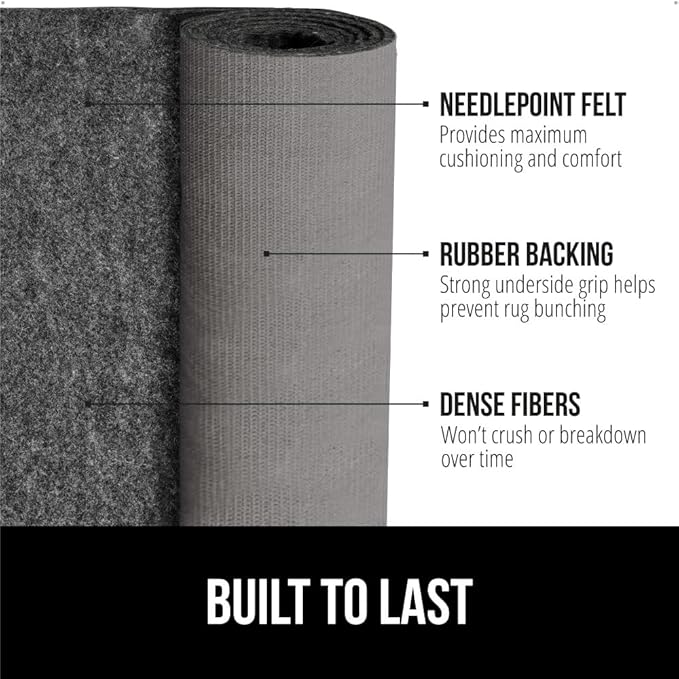 GORILLA GRIP Felt and Natural Rubber Stay in Place Slip Resistant Rug Pad, 1/4in Thick, 2x3 FT Protective Padding Under Area Rugs, Cushioned Gripper Pads, Carpet Runners, Hardwood Floors Protection