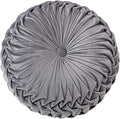 HLOVME Throw Pillow for Couch Decorative 3D Pumpkin Round Velvet Cushion for Sofa Bed Chair Floor 15"X15", Gray