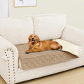 Smiry Waterproof Dog Bed Cover Blanket, Soft Reversible Pet Blanket, Washable Leakproof Cats Dogs Couch Cover for Sofa, Couch, Furniture, Plaid (30x53 Inch, Camel/Beige)