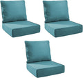 Outdoor Cushion Set for Furniture Patio Furniture, UV Resistant, Water Resistant - 6 Inch Thick Foam Garden Cushions– 24x24 Inch Patio Seat Covers for Chair/Sofa/Couch | Peacock Green | 3-Pack |