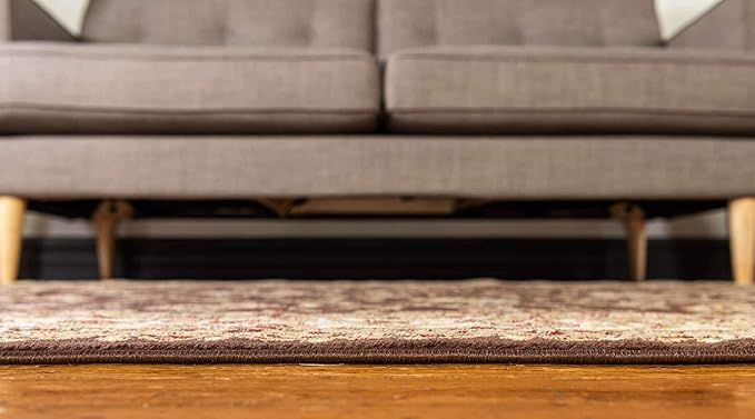 Unique Loom Voyage Collection Traditional Oriental Classic Intricate Design Area Rug (4' 0 x 6' 0 Rectangular, Brown/Ivory)