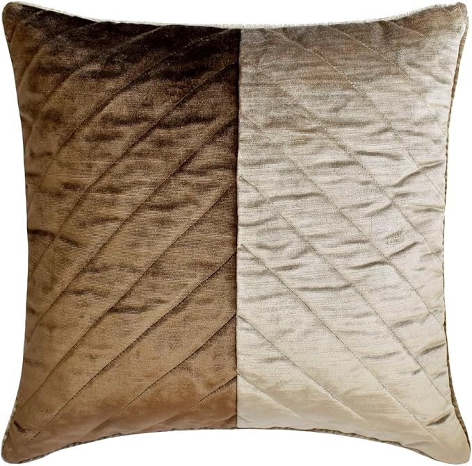 The HomeCentric King/Queen/Twin Brown Decorative Bed Runner Queen 74"x18" Bed Runner with One Pillow Cover, Solid, Chevron, Patchwork, Quilted Bed Scarf on Velvet Fabric - Plush Divide