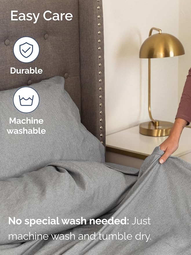 Extra Deep Twin XL Fitted Sheet - Hotel Luxury Single Fitted Sheet Only - Easily Fits 18 inch to 24 inch Mattress - Ultra Soft, Wrinkle Free w/Extra Deep Pockets - Breathable & Comfy - Heathered Grey