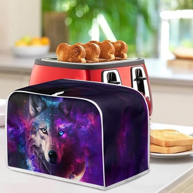 ZFRXIGN Galaxy Wolf Toaster Cover 2 Slice Toaster Bag Toaster Oven Cover Stain Resistant for Kitchen Small Appliance Covers Oven Dust Cover Case Protector Purple