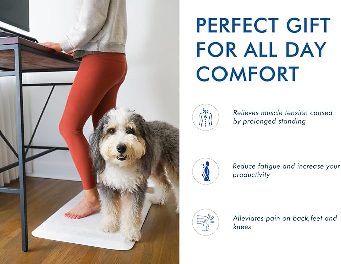 Klay Home Kitchen mats for Floor Anti Fatigue, 3/4" Thick 100% PU Memory Foam Kitchen mat, Padded Kitchen mat, Cushion Kitchen Sink Rug Waterproof Non-Slip Well-Made (Large Runner 20" x 60", Boho)