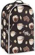Coffee Chocolate Print Blender Dust Cover, Stand Mixer or Coffee Maker Appliance Cover, Anti Fingerprint Polyester Dust Proof Stain Resistant Blender Cover for Home Kitchen