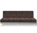 molasofa Leather Like Stretch Futon Slipcover Armless Futon Bed Sofa Cover Furniture Protector with Elastic Bottom, Soft and Washable Futon Cover for Sofa Bed Stay in Place（X Larger，Brown）
