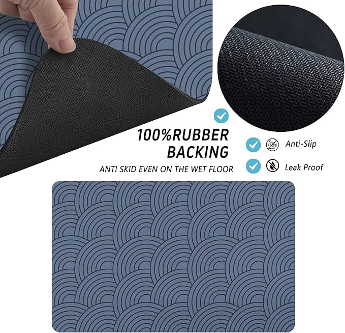 Dog Food Mat for Floors, Absorbent and Quick-Drying Pet Cat Food Mat,Anti-Fouling and Easy-to-Clean Pet Feeding Mat,Dog Bowl Mats for Messy Drinking Water Bowls.16 x24inch Boho Style
