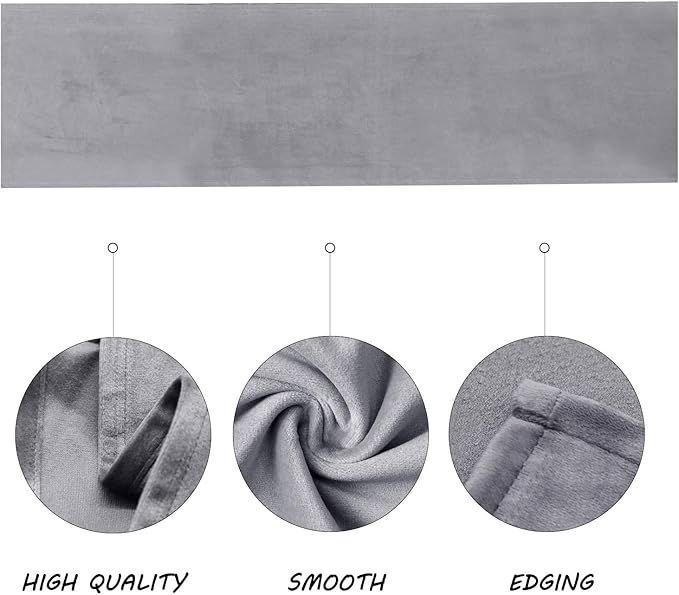 BALCONY & FALCON Velvet Table Runner 14"x118" Silver Gray Luxury Machine Washable Farmhouse Vintage Runner for Table Dining, Party, Wedding, Birthday, Easter, Thanksgiving & Christmas & Home Décor