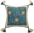 patdrea Designer Square Throw Pillow Covers,French Floral Blue Farmhouse Linen Vine Branch Pattern Pillow Cover,Decorative Pillowcases Cushion for Bed Living Room Outdoor Car,18"x18"