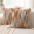 Boho Throw Pillow Covers 18x18 Set of 2 Woven Tufted Farmhouse Pillows Cover with Tassels Textured Striped Cushion Case Neutral Pillow Cases Decorative Pillowcase for Sofa Couch Bed,Rust